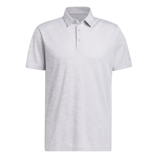 adidas Mens Textured Jacquard Golf Polo Shirt HS1113 White/Grey Two M 