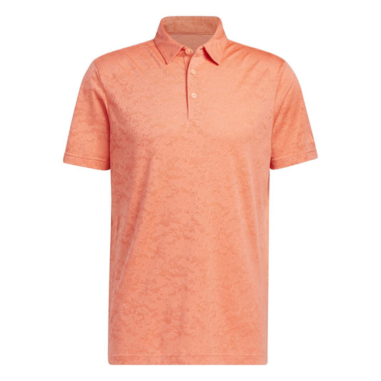 adidas Mens Textured Jacquard Golf Polo Shirt HS1115 Coral Fusion/Easy Coral M 