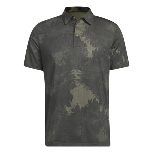 adidas Mens Flower Mesh Golf Polo Shirt HS1129 Olive Strata/Black S 