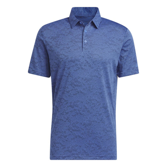 adidas Mens Textured Jacquard Golf Polo Shirt HS7609 Blue Fusion/Collegiate Navy M 