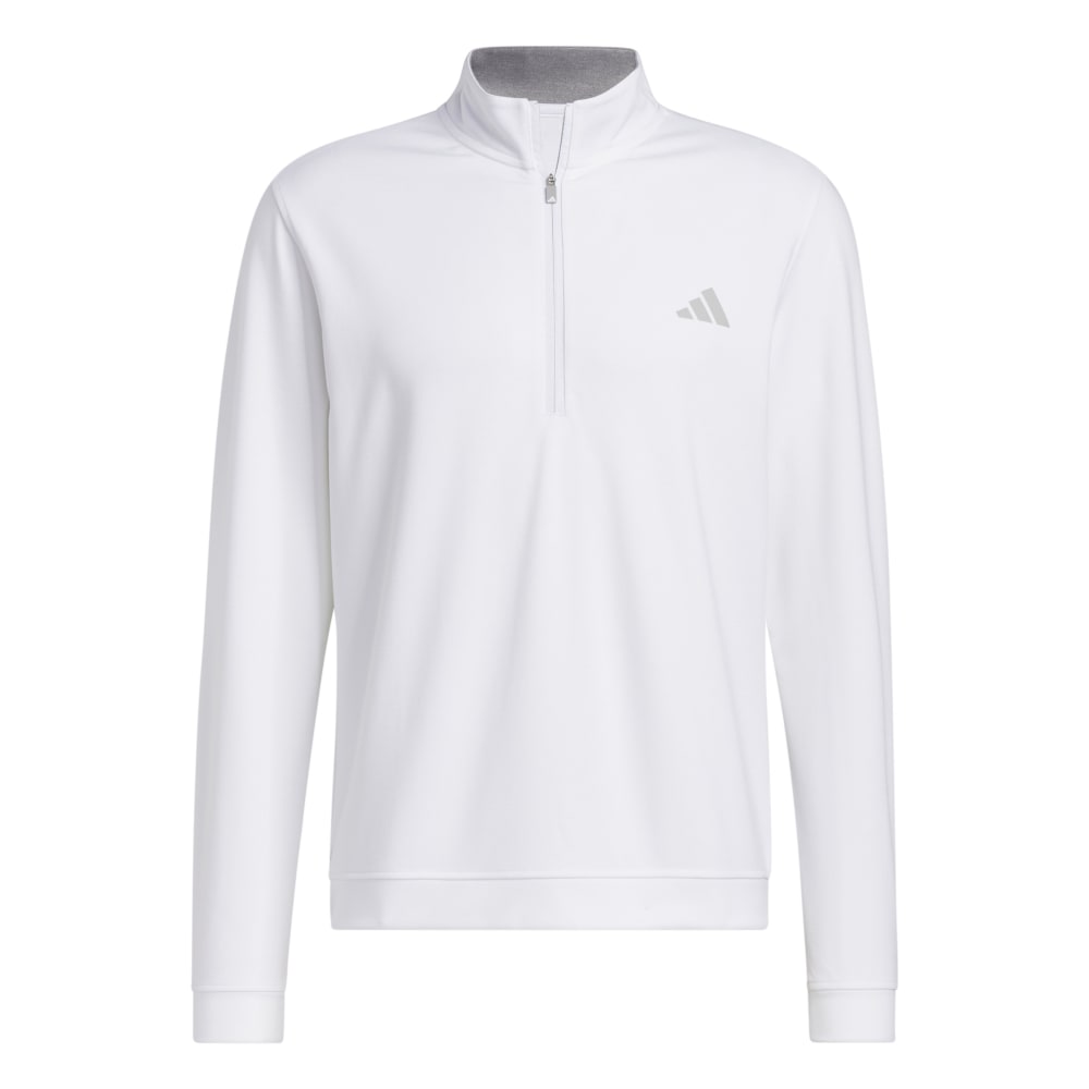 adidas Elevated Mens 1/4 Zip Golf Pullover Top IB6113 White M 