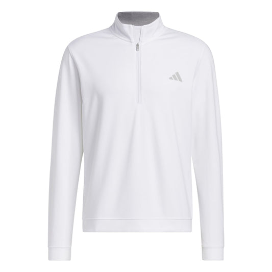 adidas Elevated Mens 1/4 Zip Golf Pullover Top IB6113 White M