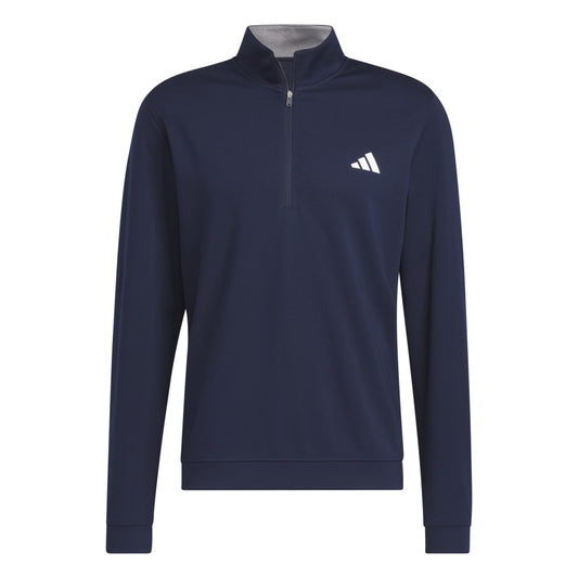 adidas Elevated Mens 1/4 Zip Golf Pullover Top IB6114 Collegiate Navy S