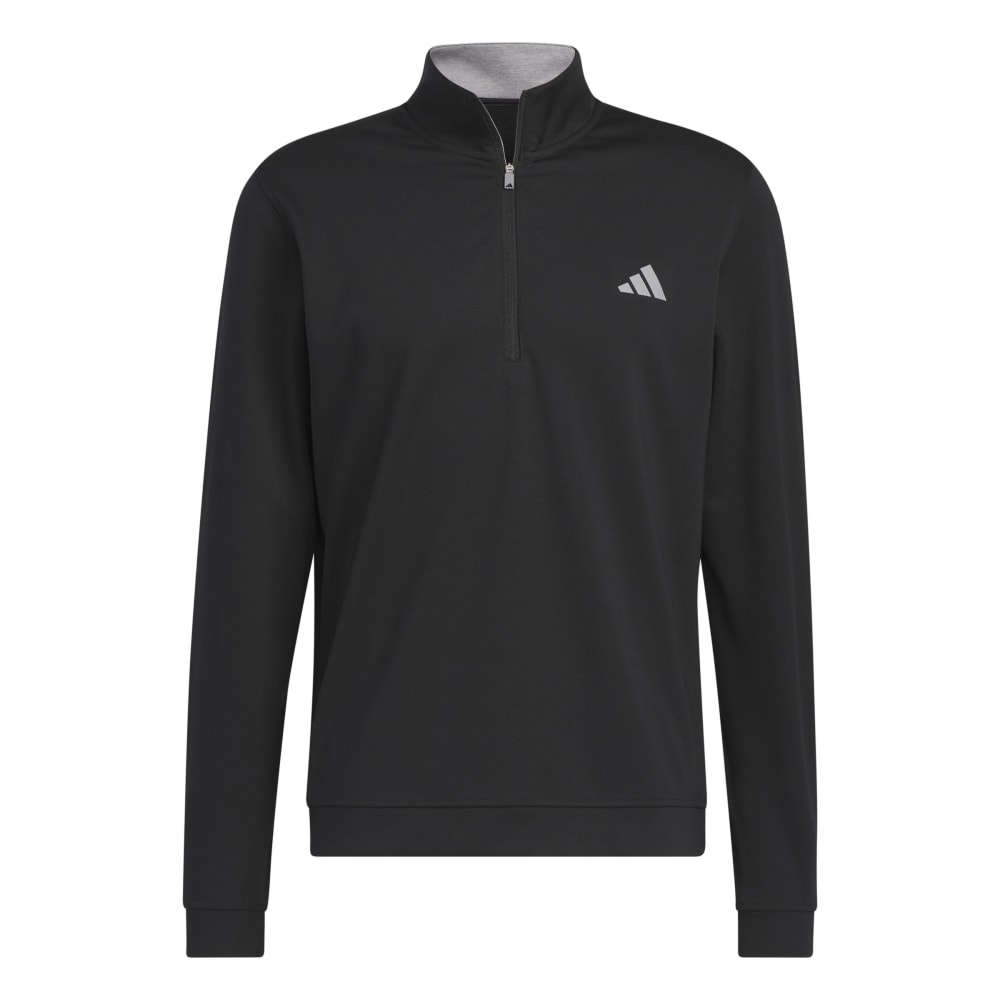 adidas Elevated Mens 1/4 Zip Golf Pullover Top IB6115 Black M 