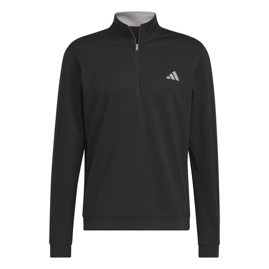adidas Elevated Mens 1/4 Zip Golf Pullover Top IB6115 Black M