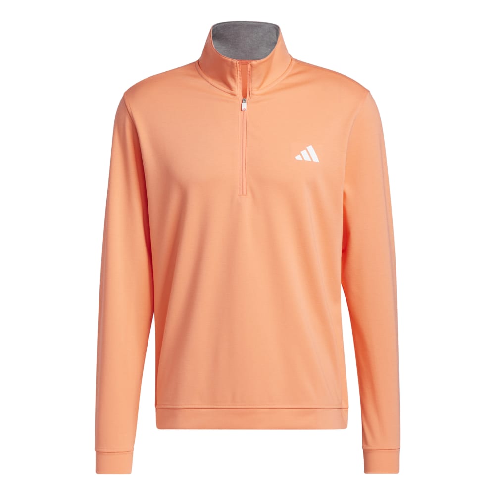 adidas Elevated Mens 1/4 Zip Golf Pullover Top IB6116 Coral Fusion S 