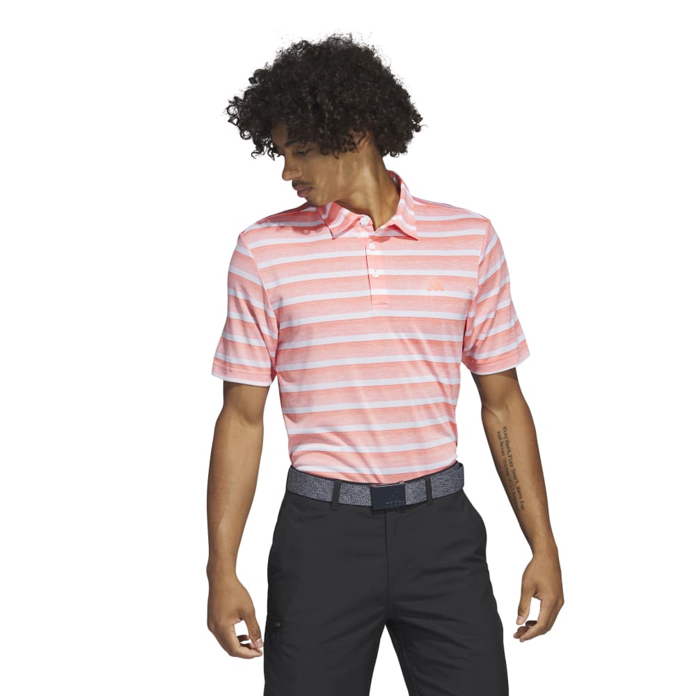 adidas Mens Two Stripe Golf Polo Shirt IC3521   