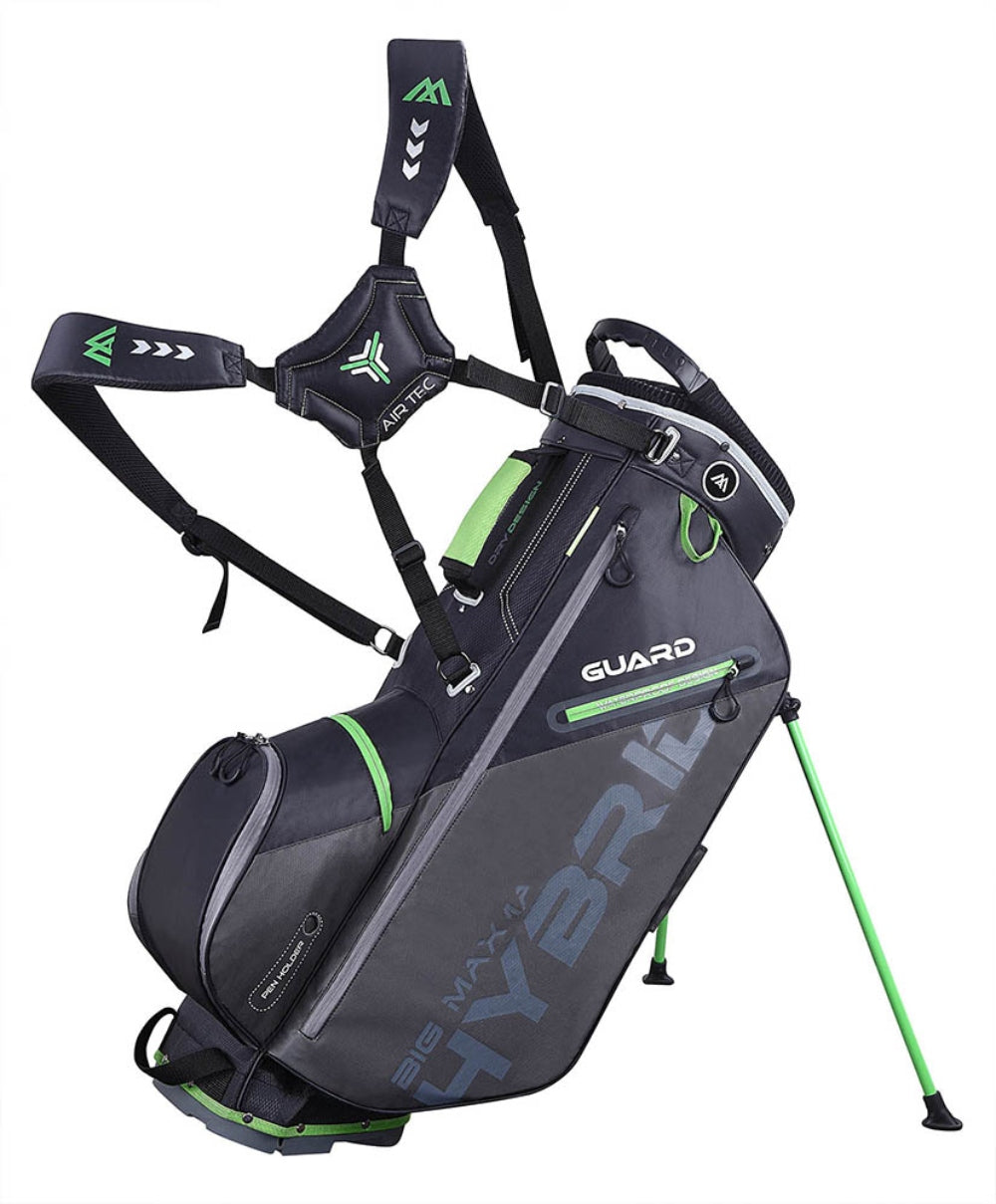 Big Max Golf Dri Lite Guard 14 Way Divider Hybrid Stand Bag Charcoal / Black / Lime  