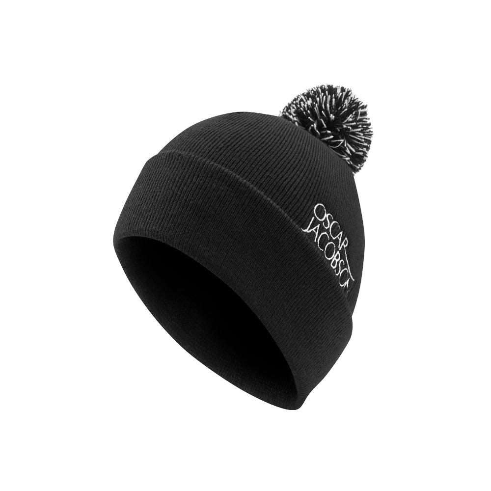 Oscar Jacobson Knitted II Golf Bobble Hat Black OSFA 