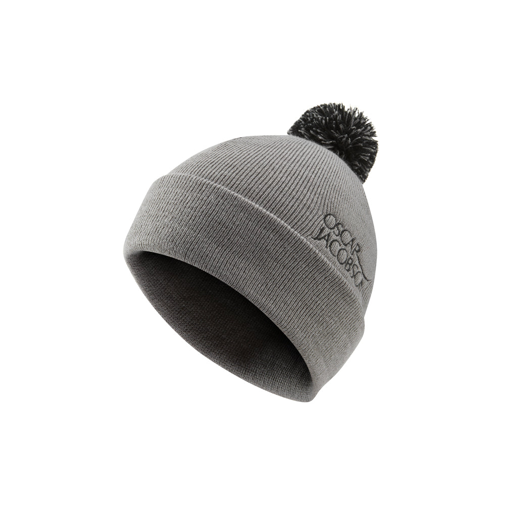 Oscar Jacobson Knitted II Golf Bobble Hat Pewter OSFA 