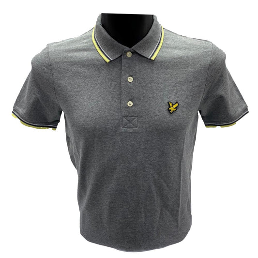 Lyle & Scott Golf Tipped Grey Polo Shirt Grey S 