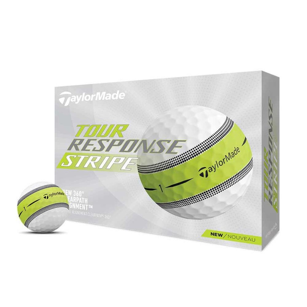 TaylorMade Tour Response Stripe Golf Balls - White Lime White Lime  