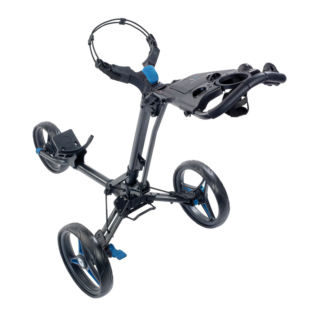 Motocaddy P1 Deluxe Quick Fold Push Golf Trolley Graphite/Blue  