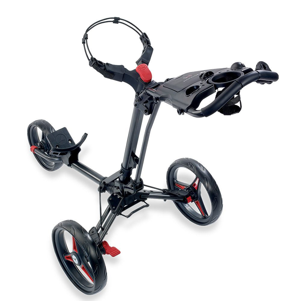 Motocaddy P1 Deluxe Quick Fold Push Golf Trolley Graphite/Red  