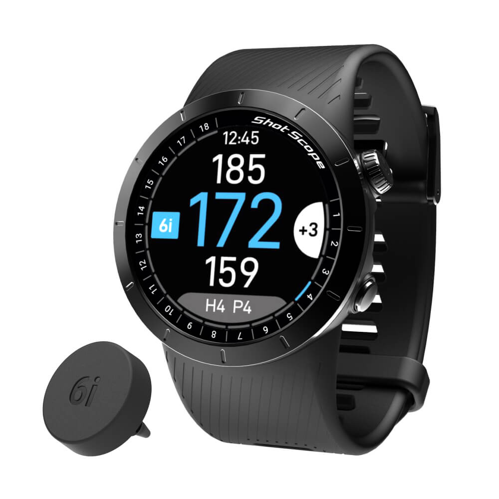 Shotscope X5 Premium Golf GPS Watch with Automatic Performance Tracking Stealth Black  