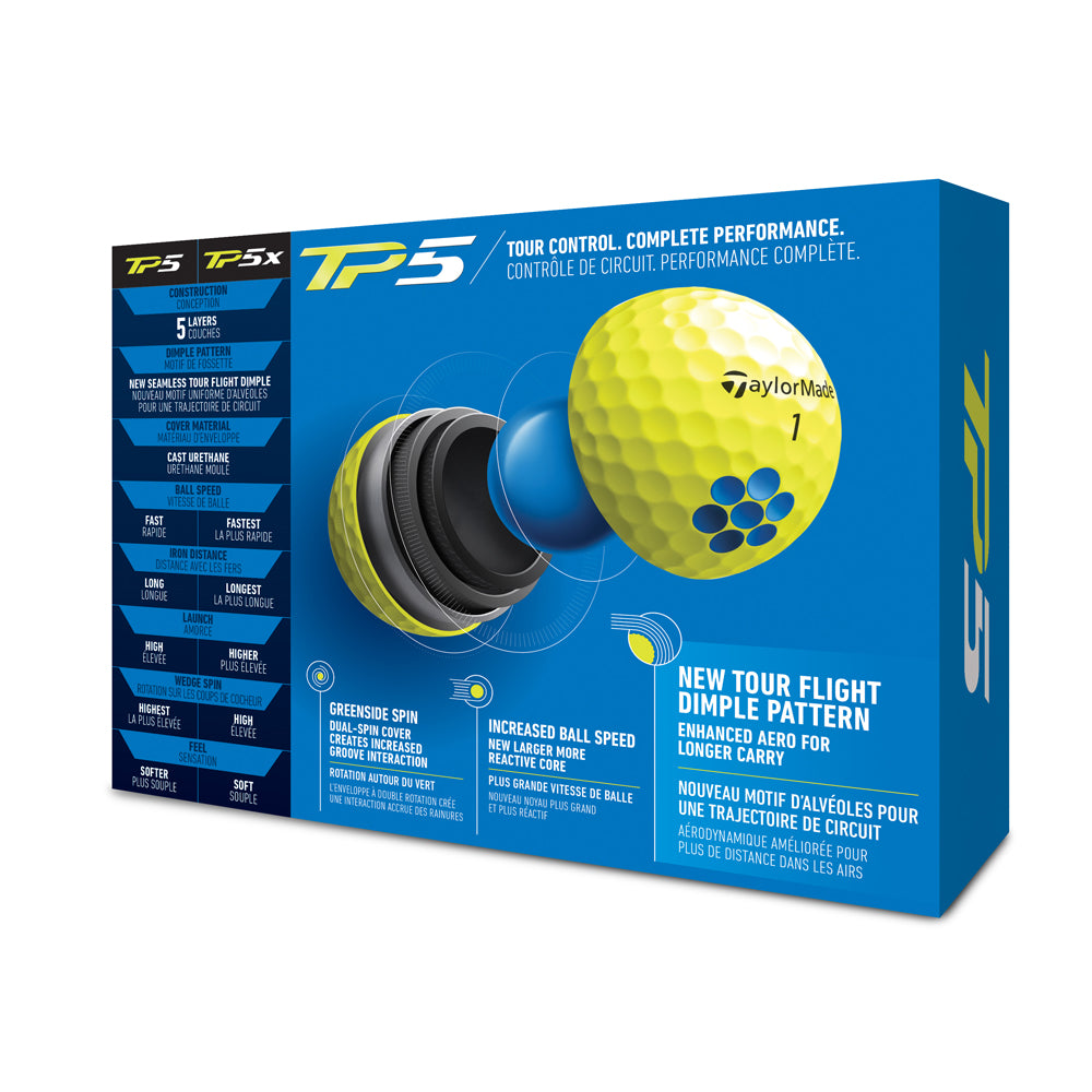TaylorMade TP5 Yellow Golf Balls   