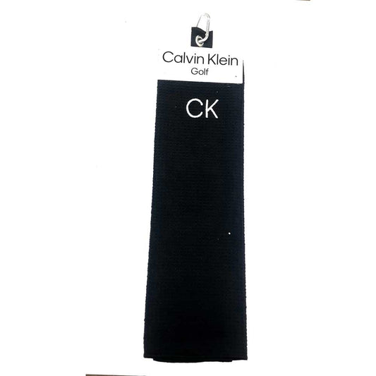 Calvin Klein Waffle Tri Fold Golf Towel C9652 Black  