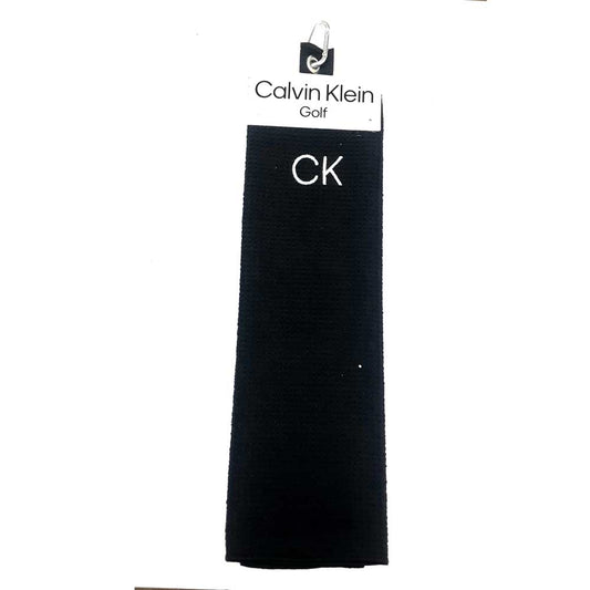 Calvin Klein Waffle Tri Fold Golf Towel C9652 Black