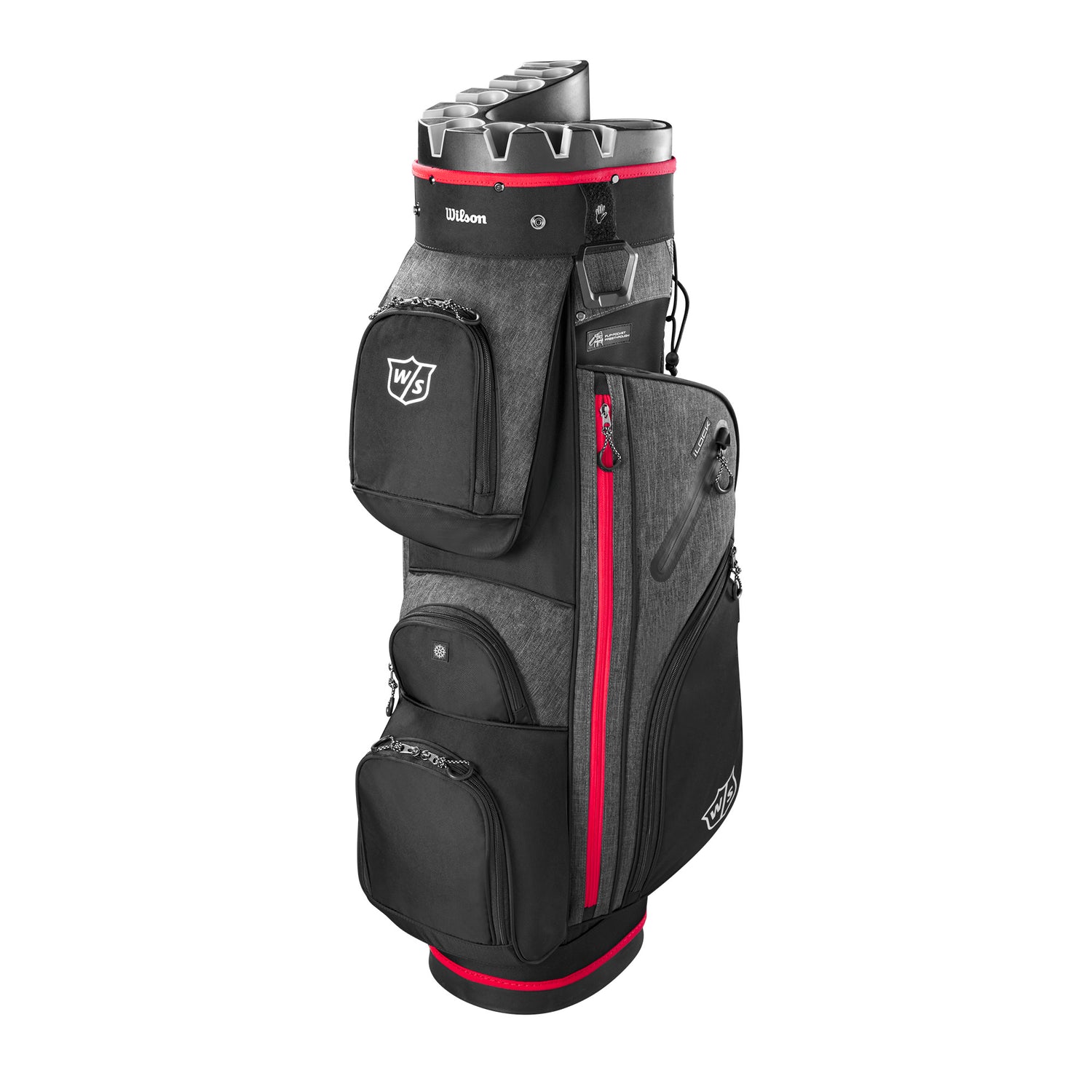 Wilson Staff I-Lock 3 Deluxe Cart Golf Bag Black/Red  