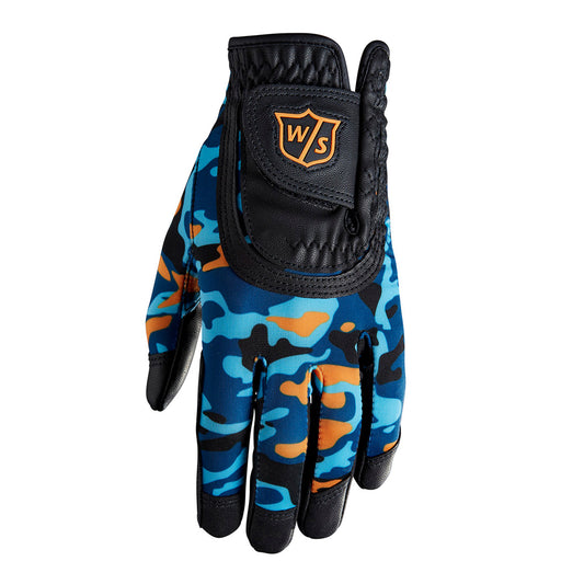Wilson Golf Junior One Size Fits All Golf Glove Black/Orange Camo