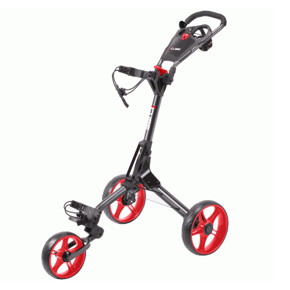Cube 3.0 3 Wheeled Golf Trolley + Free Gifts Charcoal/Red  