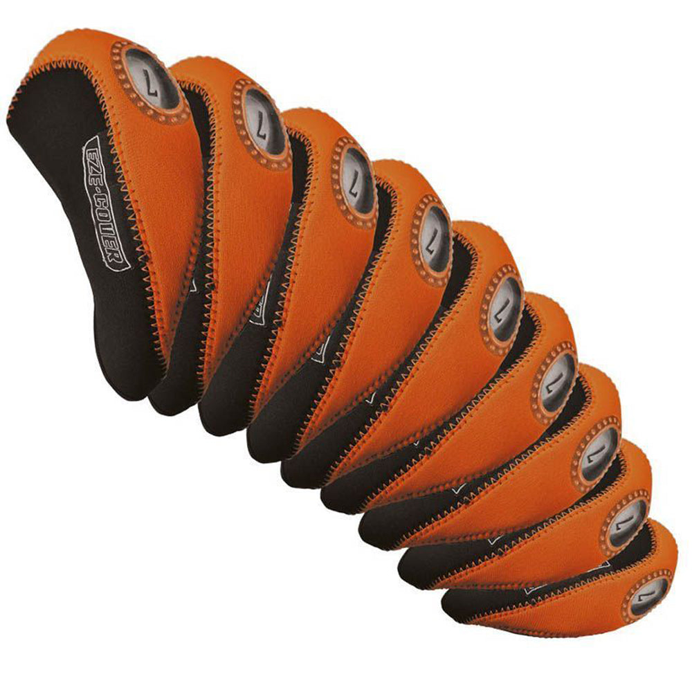 Longridge EZE 10 Piece Golf Iron Covers Black/Orange  