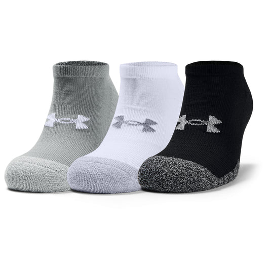 Under Armour Heatgear No Show Mens Golf Socks 3 Pack 1346755 Black 001 3-7.5