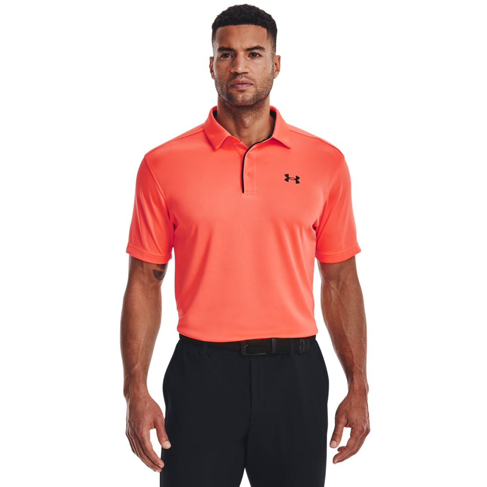 Under Armour Tech Golf Polo Shirt 1290140 After Burn / Orange Blast / Black 877 M 