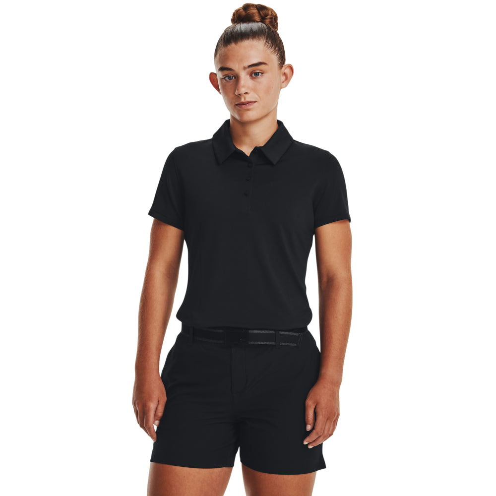 Under Armour Playoff SS Ladies Golf Polo Shirt 1377335 Black 001 M 