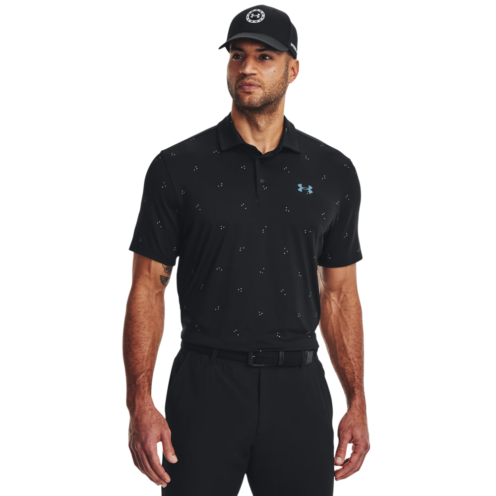 Under Armour UA Playoff 3.0 Scatter Dot Golf Polo Shirt 1378677 Black/Lime Surge/Static Blue 001 S 