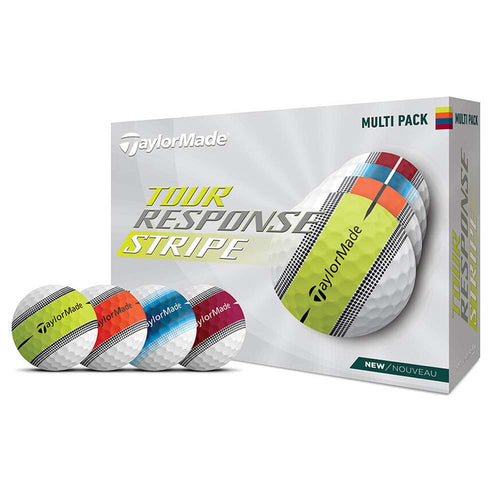 TaylorMade Tour Response Stripe Golf Balls - Multi Colour White  